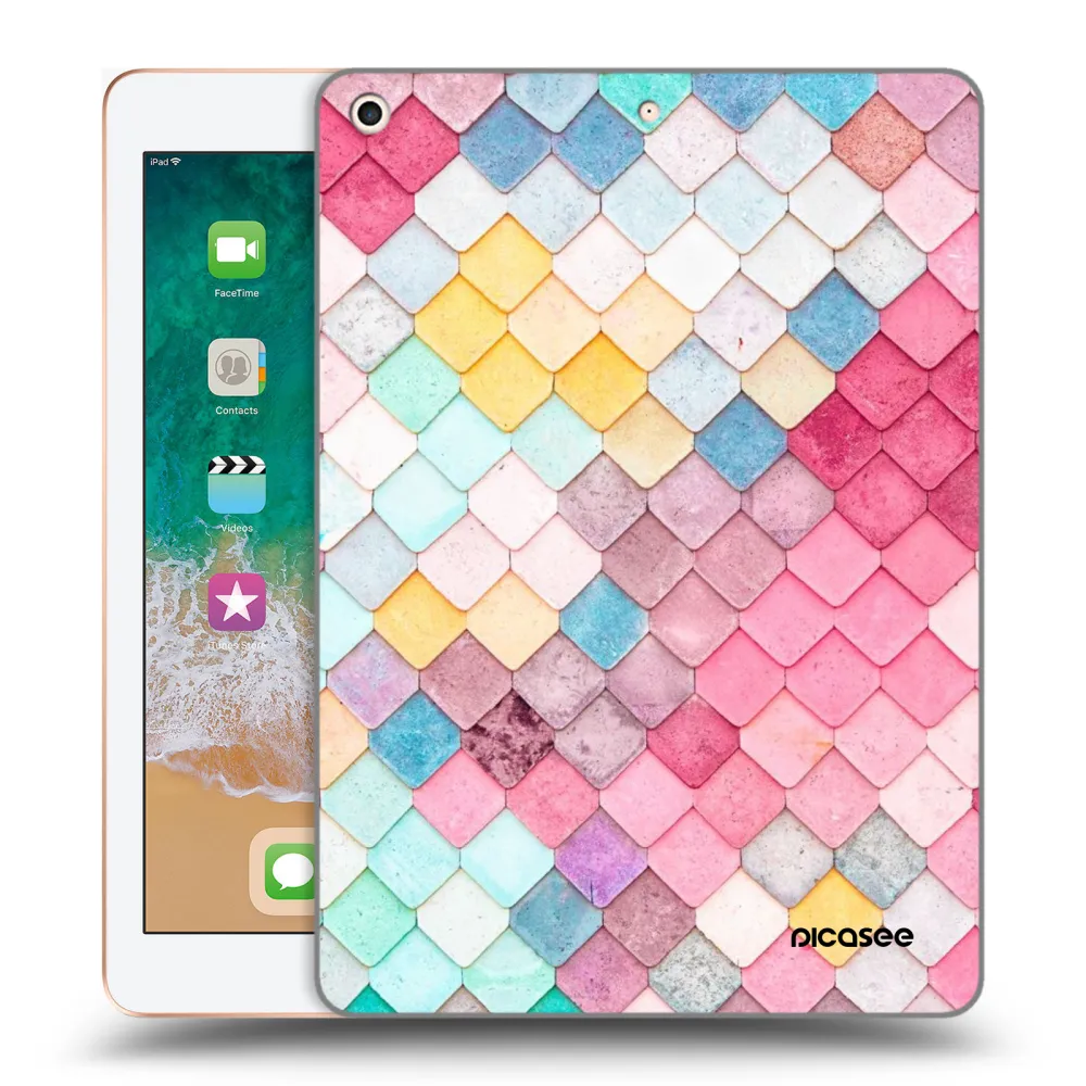 Picasee silikonska prozirna maskica za Apple iPad 9.7" 2018 (6. gen) - Colorful roof