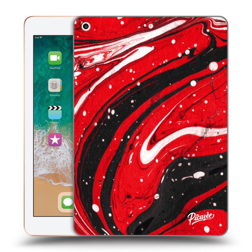 Picasee silikonska prozirna maskica za Apple iPad 9.7" 2018 (6. gen) - Red black