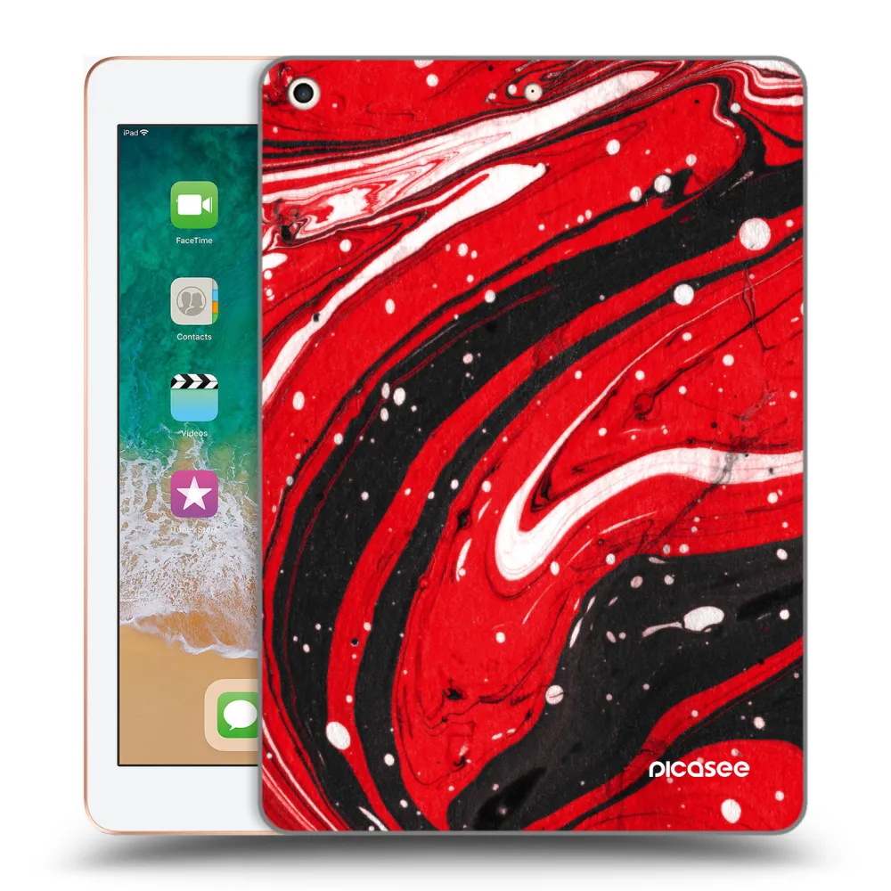 Picasee silikonska prozirna maskica za Apple iPad 9.7" 2018 (6. gen) - Red black