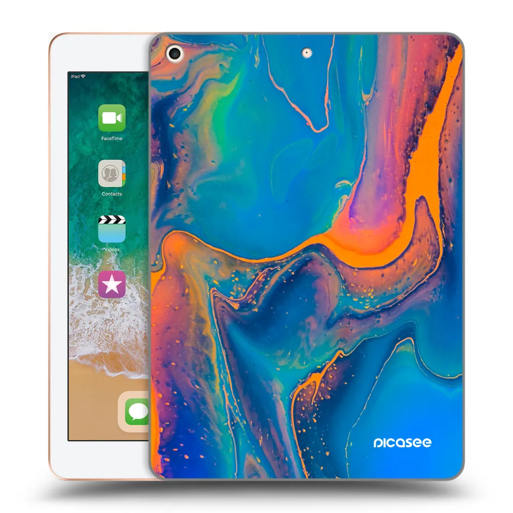 Picasee silikonska prozirna maskica za Apple iPad 9.7" 2018 (6. gen) - Rainbow