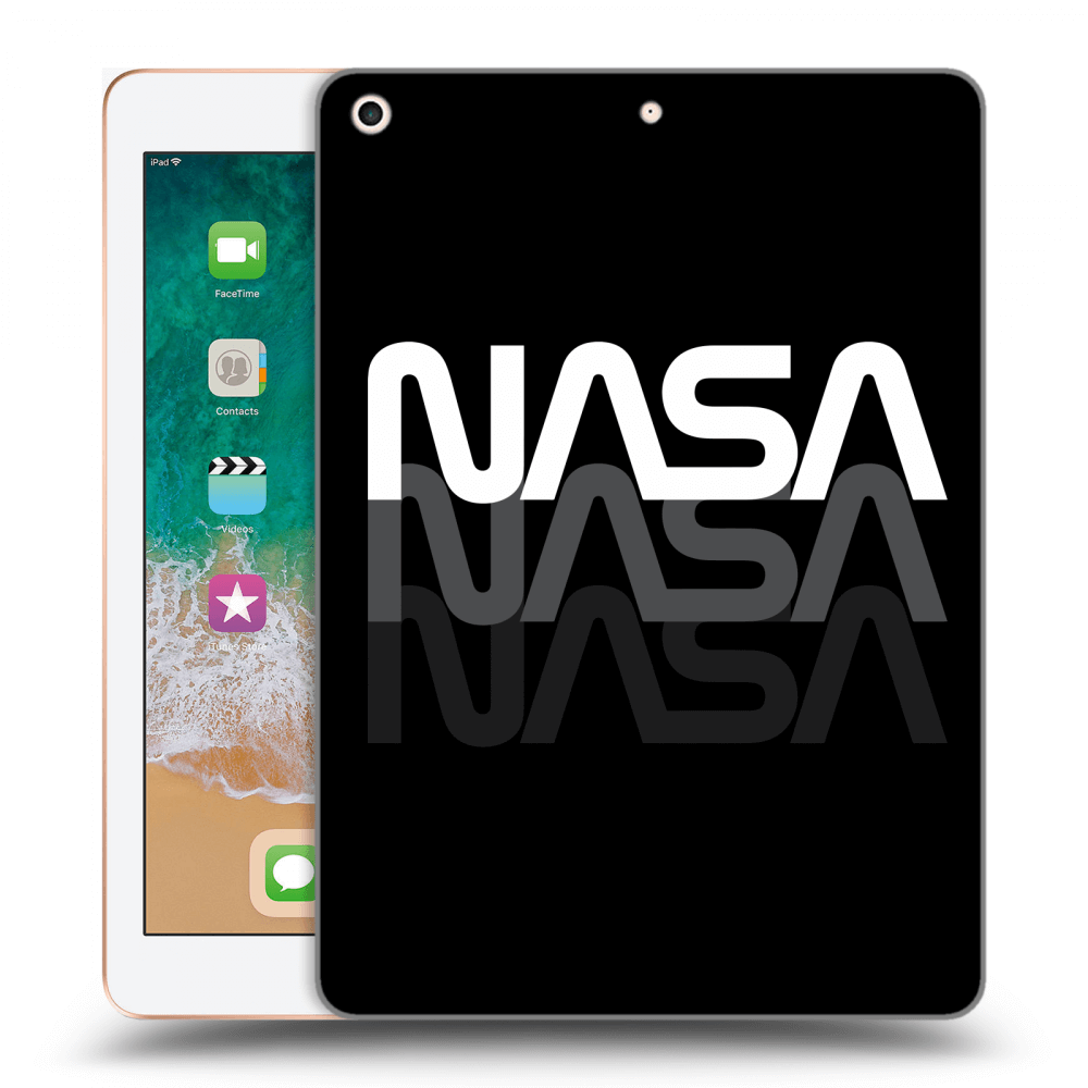 Picasee crna silikonska maskica za Apple iPad 9.7" 2018 (6. gen) - NASA Triple