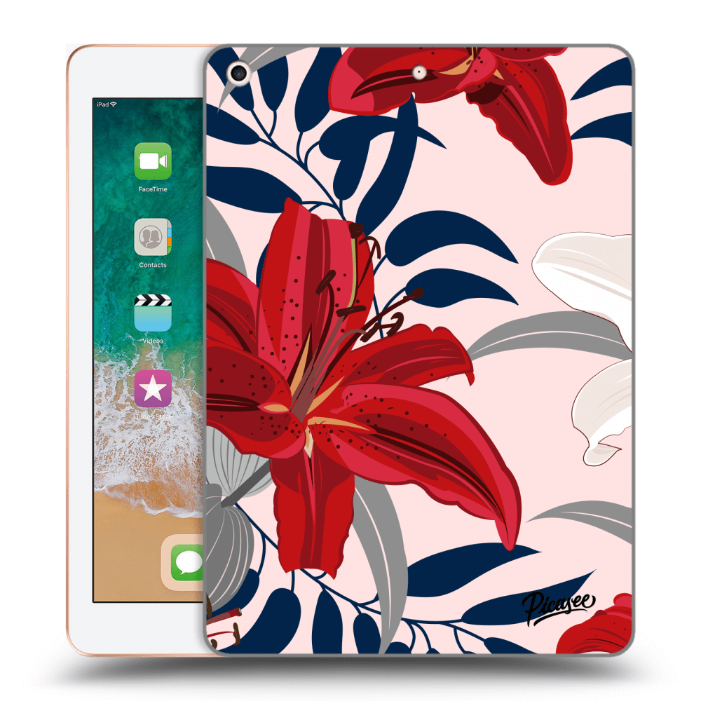 Picasee silikonska prozirna maskica za Apple iPad 9.7" 2018 (6. gen) - Red Lily