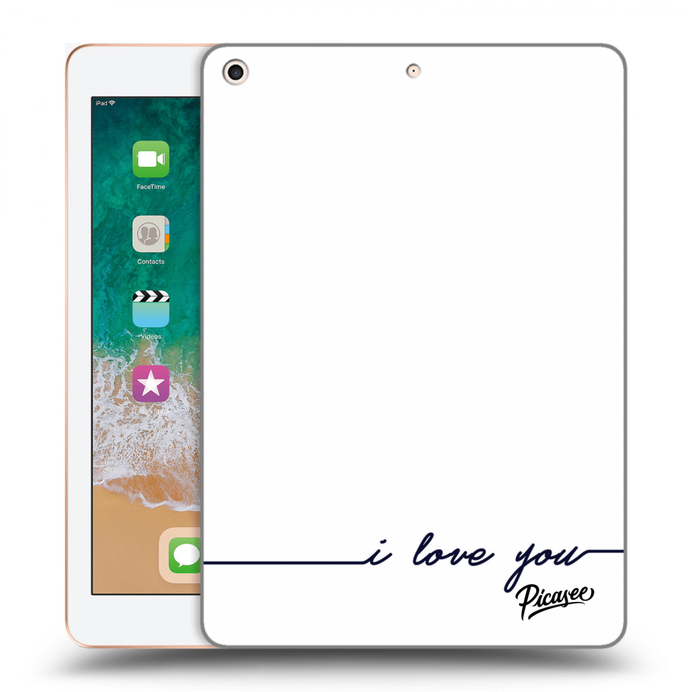 Picasee crna silikonska maskica za Apple iPad 9.7" 2018 (6. gen) - I love you