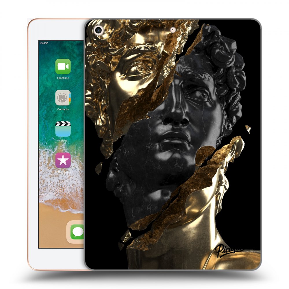 Picasee crna silikonska maskica za Apple iPad 9.7" 2018 (6. gen) - Gold - Black