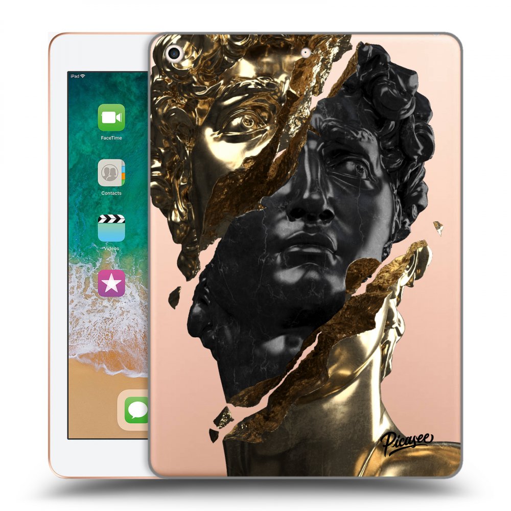 Picasee silikonska prozirna maskica za Apple iPad 9.7" 2018 (6. gen) - Gold - Black