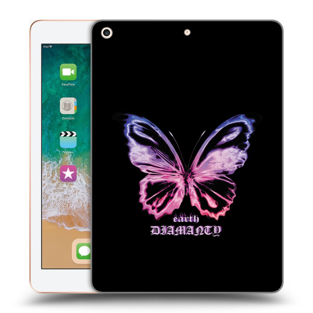 Picasee silikonska prozirna maskica za Apple iPad 9.7" 2018 (6. gen) - Diamanty Purple