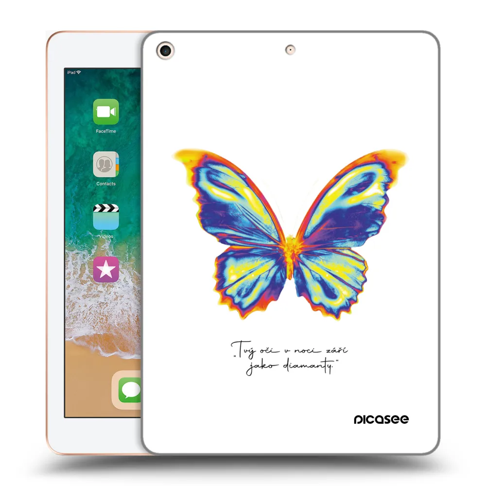 Picasee silikonska prozirna maskica za Apple iPad 9.7" 2018 (6. gen) - Diamanty White