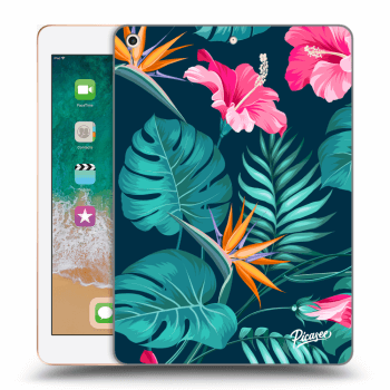 Picasee silikonska prozirna maskica za Apple iPad 9.7" 2018 (6. gen) - Pink Monstera