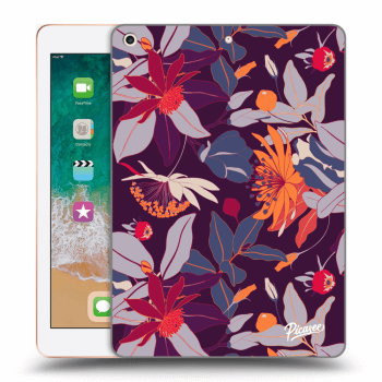 Picasee silikonska prozirna maskica za Apple iPad 9.7" 2018 (6. gen) - Purple Leaf