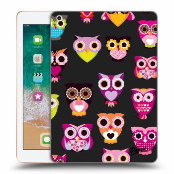 Picasee crna silikonska maskica za Apple iPad 9.7" 2018 (6. gen) - Owls