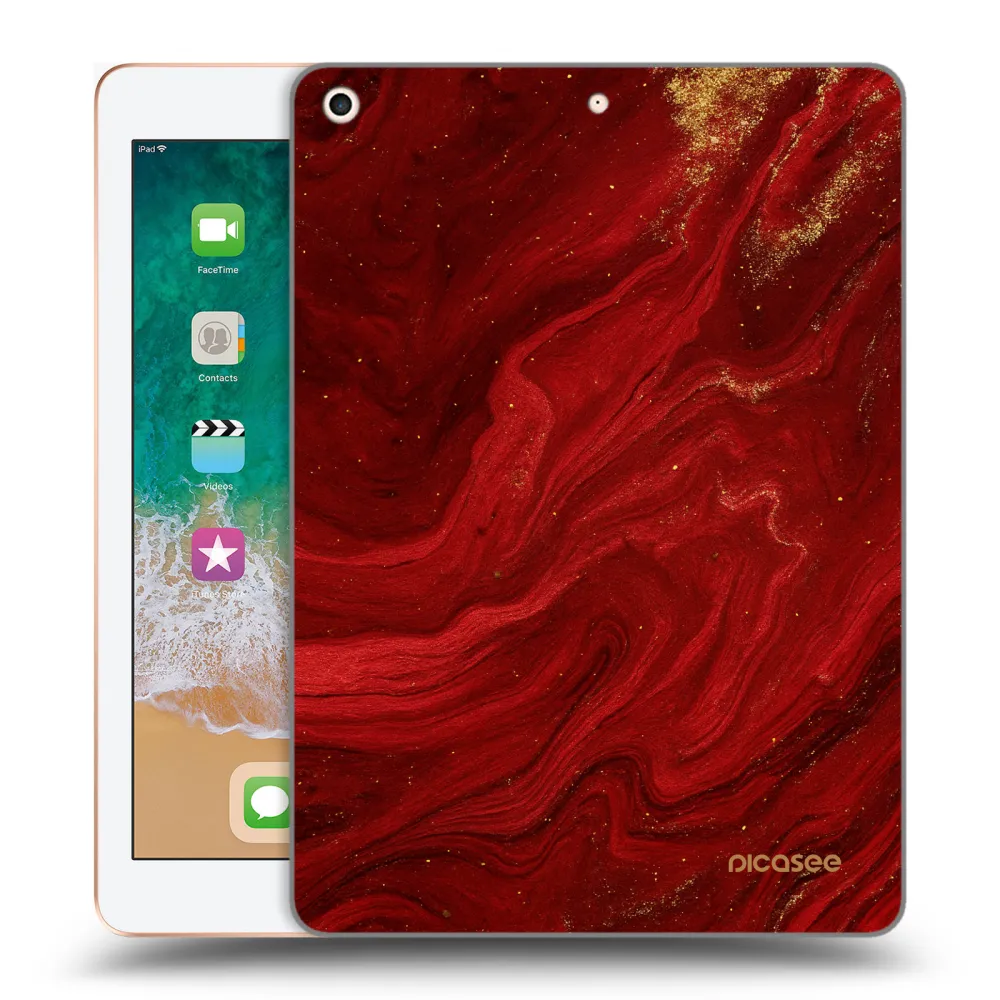 Picasee silikonska prozirna maskica za Apple iPad 9.7" 2018 (6. gen) - Red