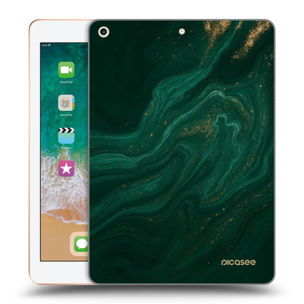 Picasee silikonska prozirna maskica za Apple iPad 9.7" 2018 (6. gen) - Green