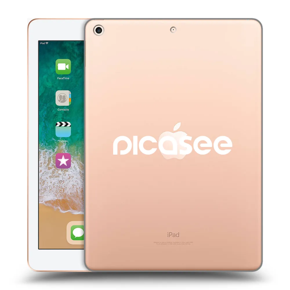 Picasee silikonska prozirna maskica za Apple iPad 9.7" 2018 (6. gen) - Picasee - new logo - white