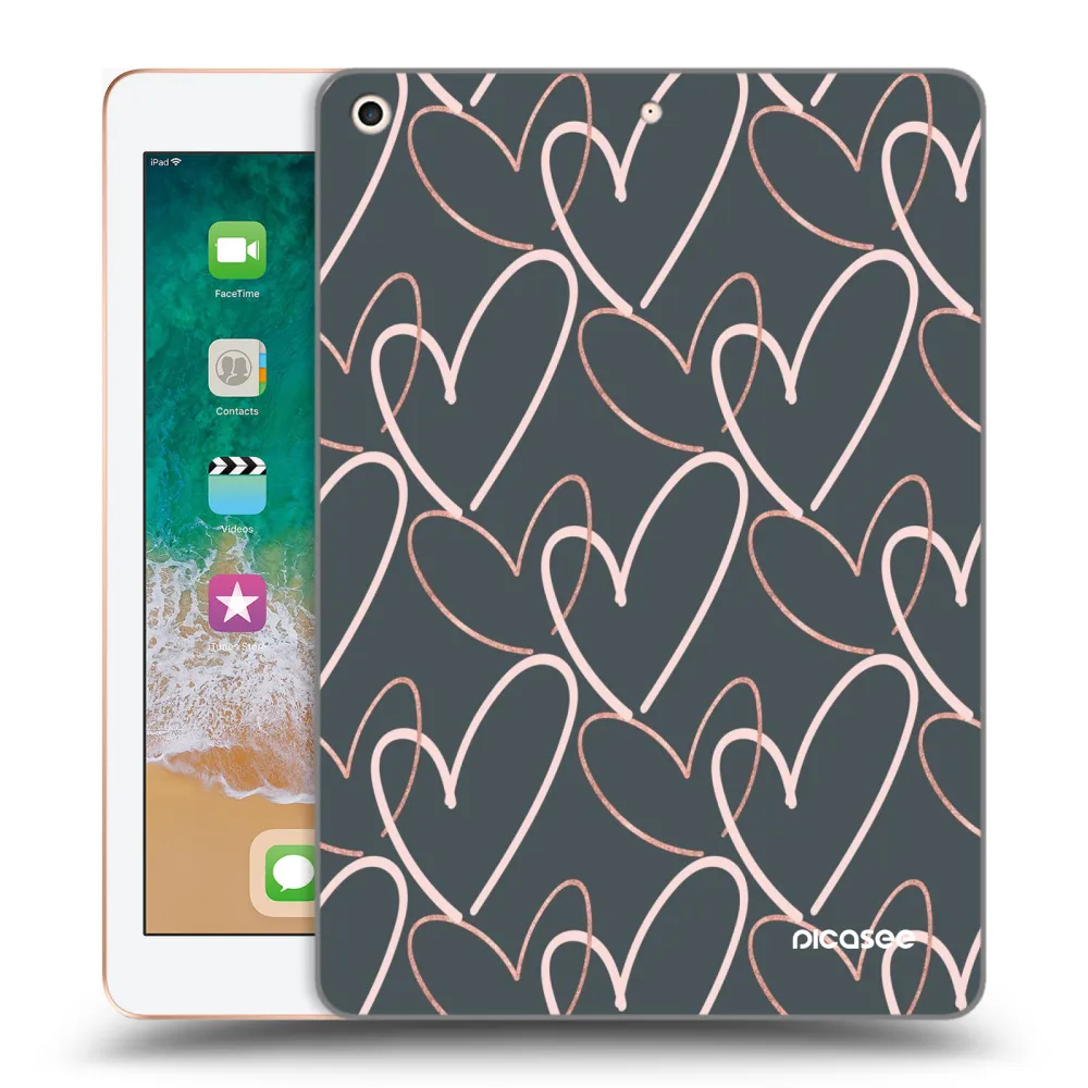 Picasee silikonska prozirna maskica za Apple iPad 9.7" 2018 (6. gen) - Lots of love
