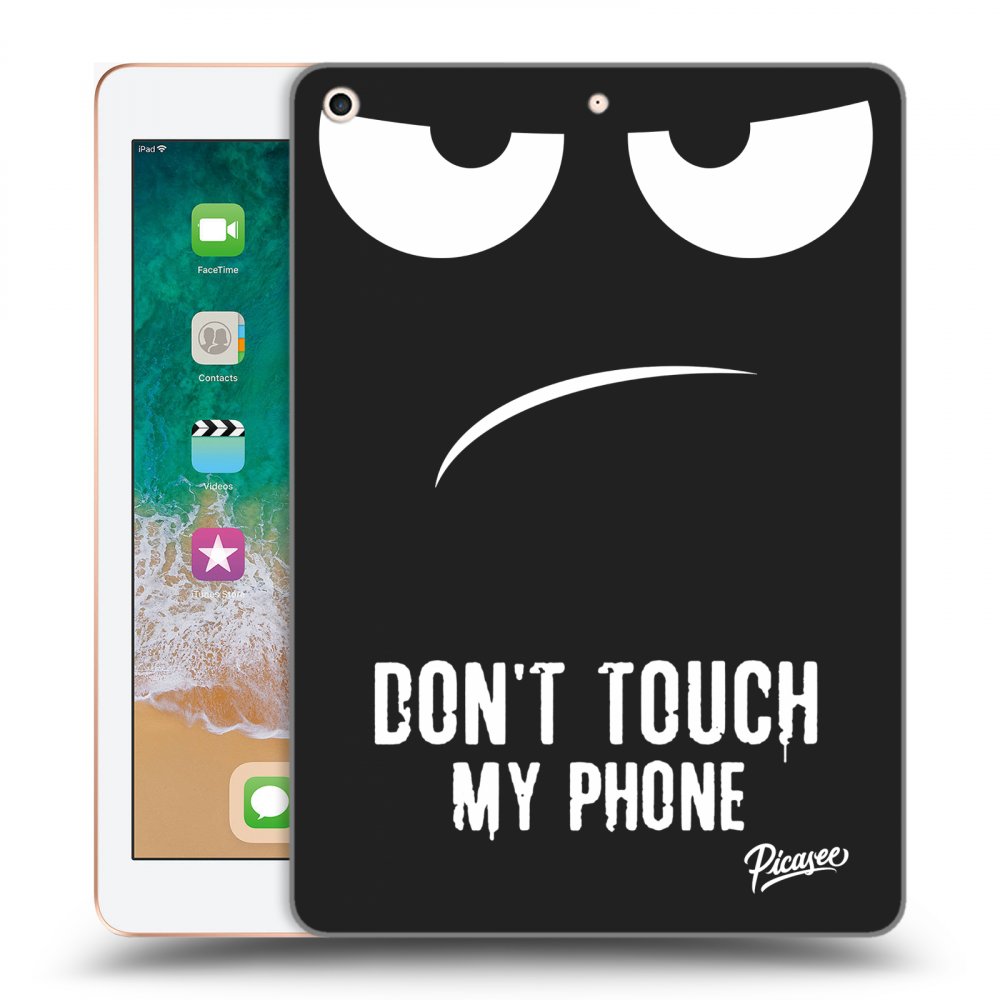 Picasee crna silikonska maskica za Apple iPad 9.7" 2018 (6. gen) - Don't Touch My Phone
