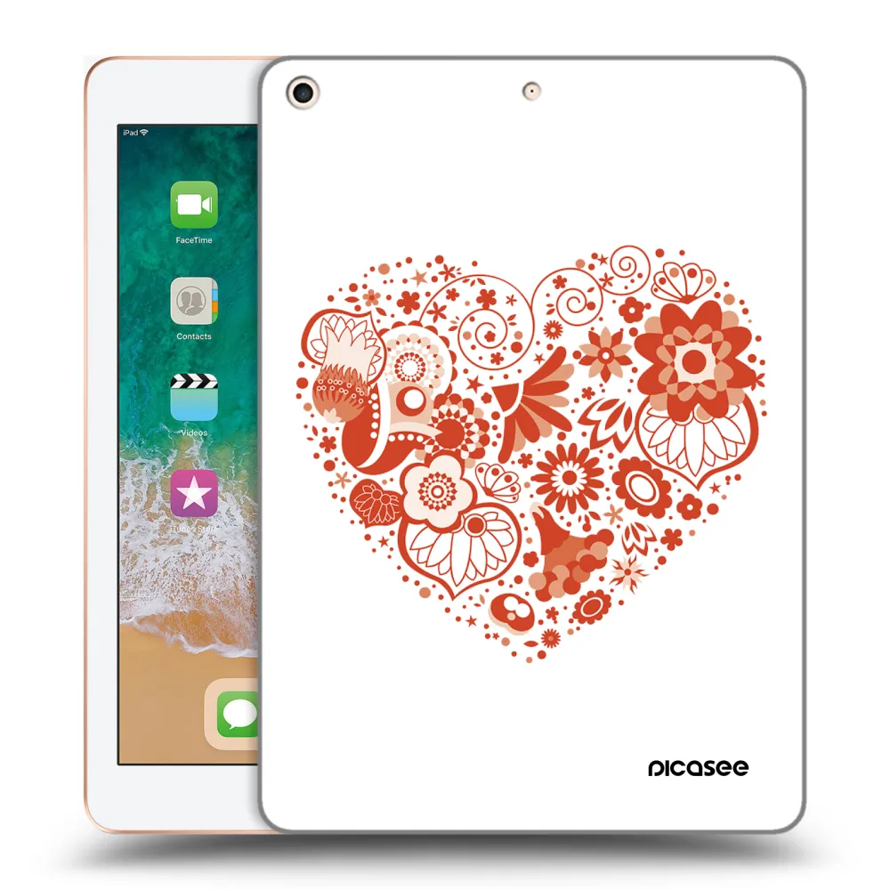 Picasee silikonska prozirna maskica za Apple iPad 9.7" 2018 (6. gen) - Big heart