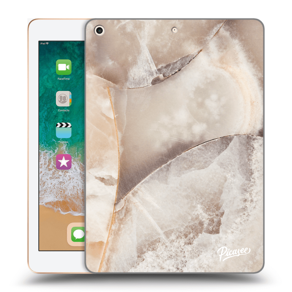 Picasee crna silikonska maskica za Apple iPad 9.7" 2018 (6. gen) - Cream marble