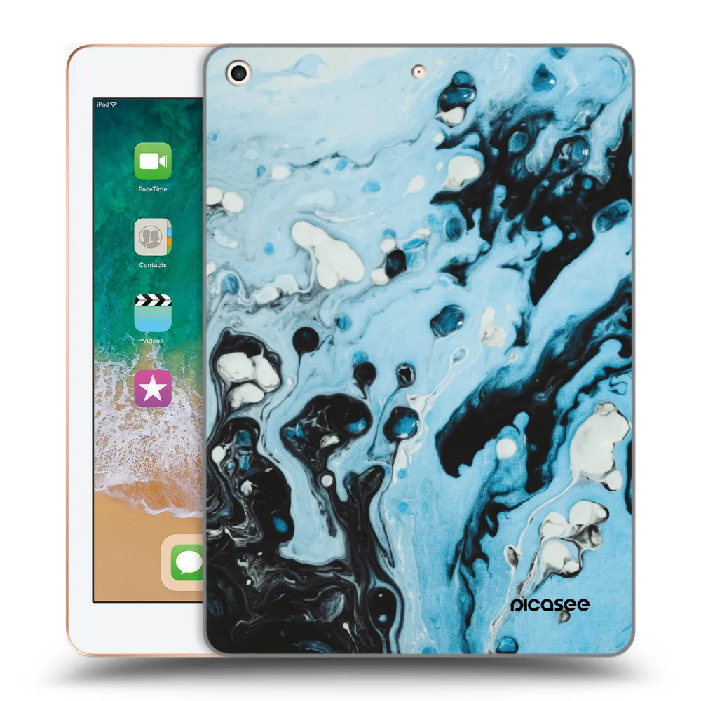 Picasee silikonska prozirna maskica za Apple iPad 9.7" 2018 (6. gen) - Organic blue