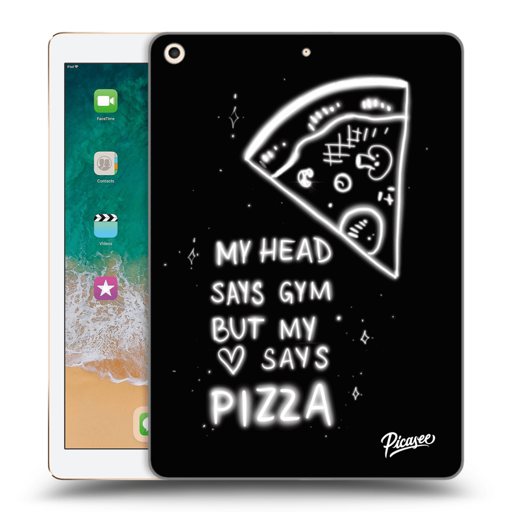 Picasee crna silikonska maskica za Apple iPad 9.7" 2017 (5. gen) - Pizza