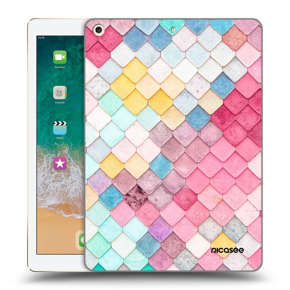 Picasee silikonska prozirna maskica za Apple iPad 9.7" 2017 (5. gen) - Colorful roof