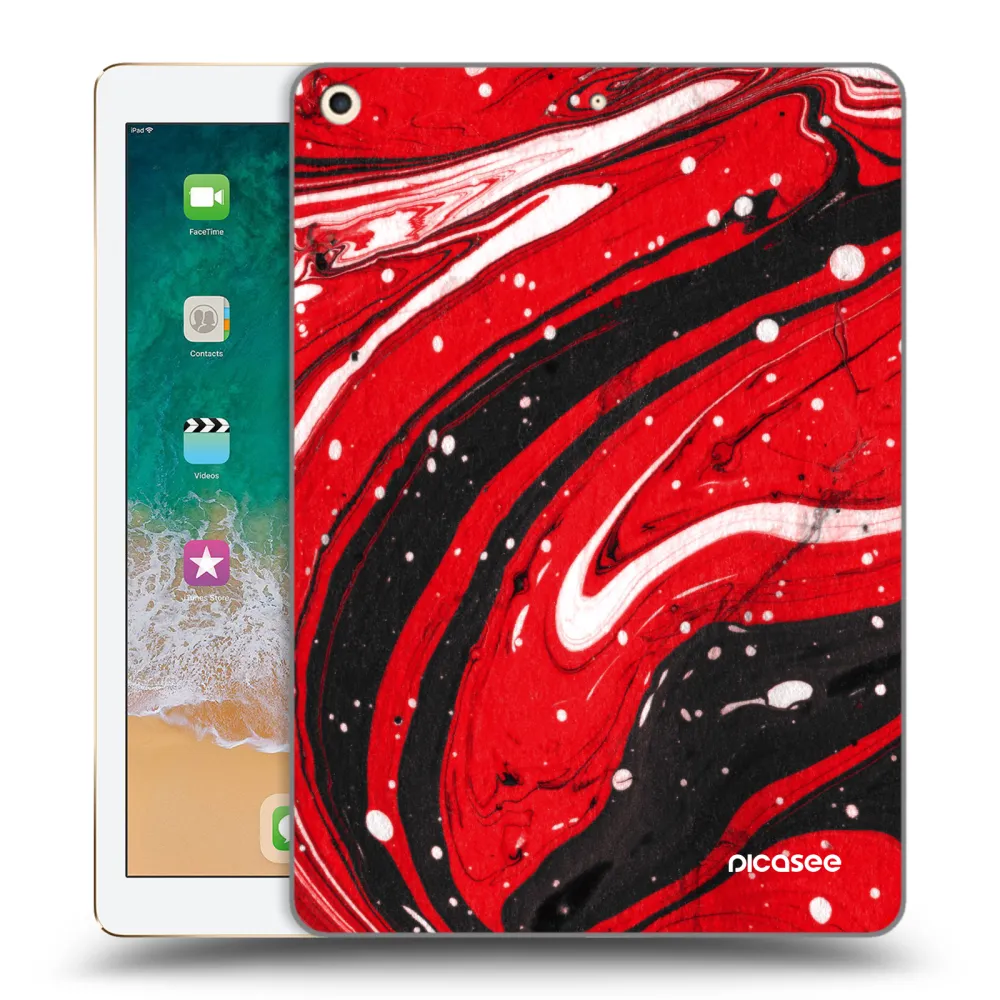Picasee silikonska prozirna maskica za Apple iPad 9.7" 2017 (5. gen) - Red black