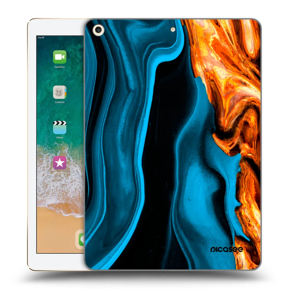 Picasee silikonska prozirna maskica za Apple iPad 9.7" 2017 (5. gen) - Gold blue