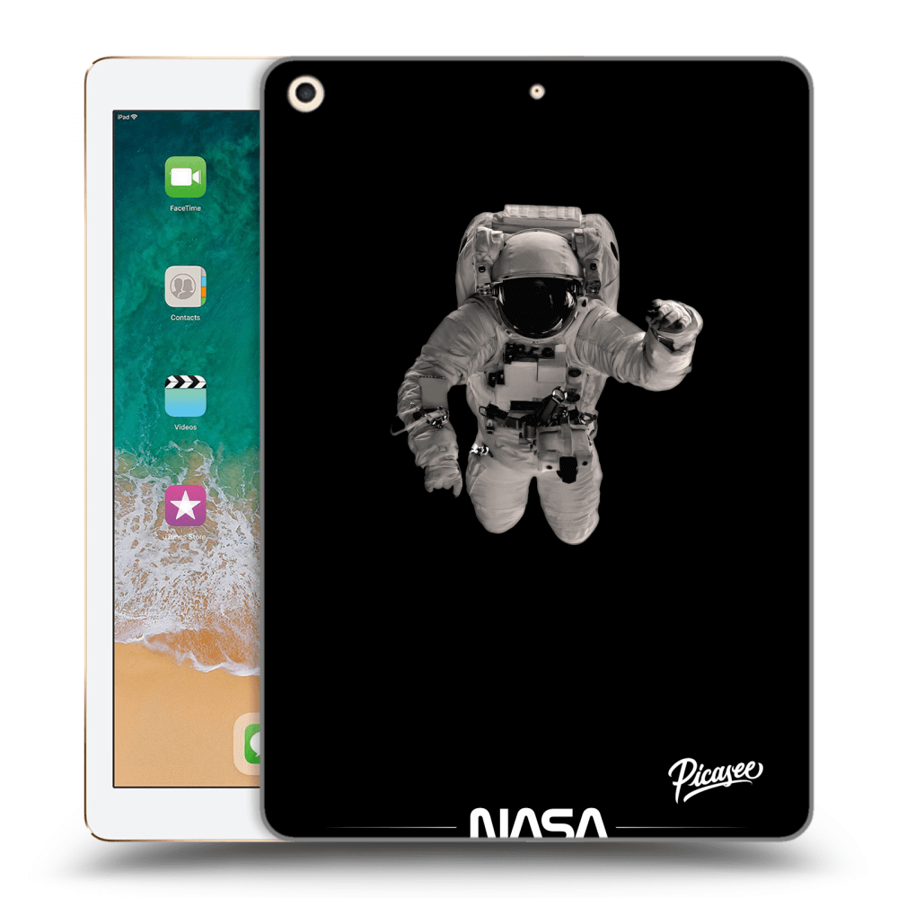 Picasee crna silikonska maskica za Apple iPad 9.7" 2017 (5. gen) - Astronaut Minimal