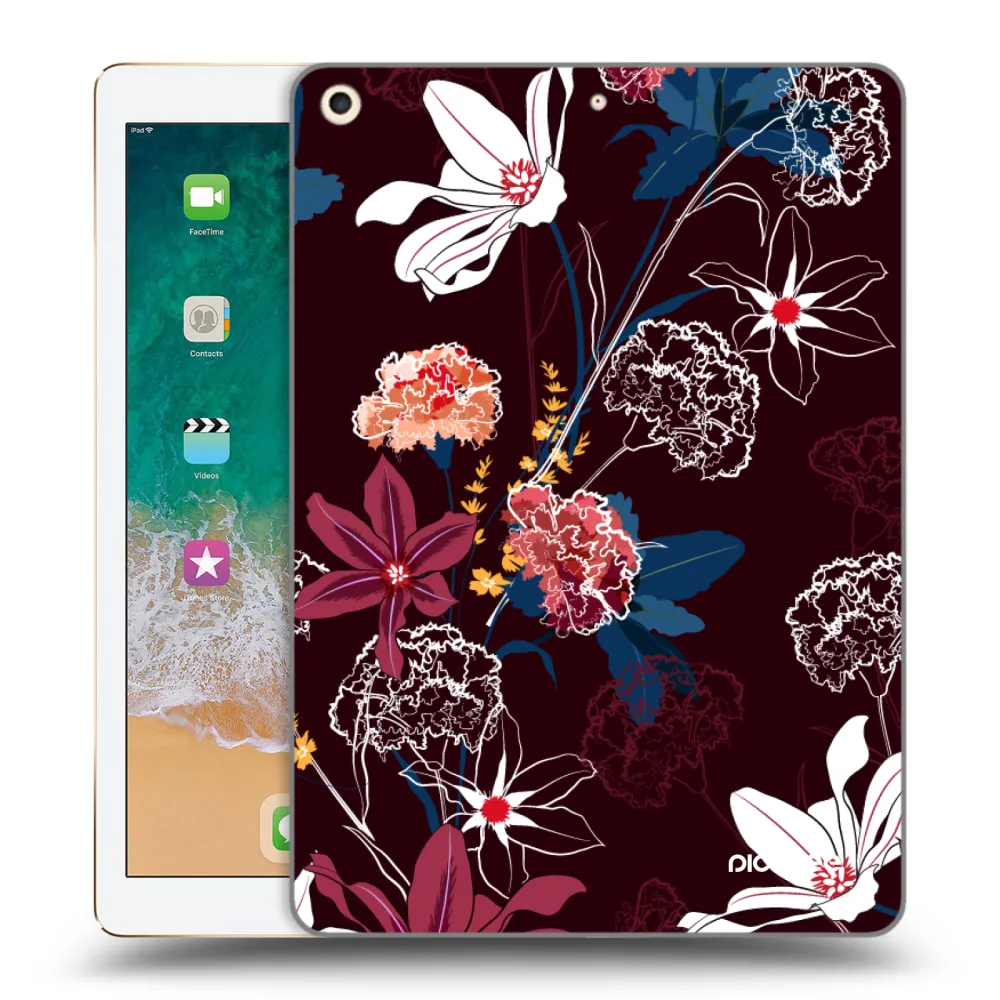 Picasee silikonska prozirna maskica za Apple iPad 9.7" 2017 (5. gen) - Dark Meadow