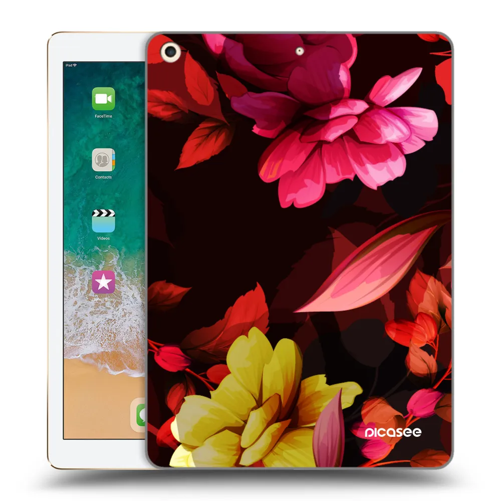 Picasee silikonska prozirna maskica za Apple iPad 9.7" 2017 (5. gen) - Dark Peonny