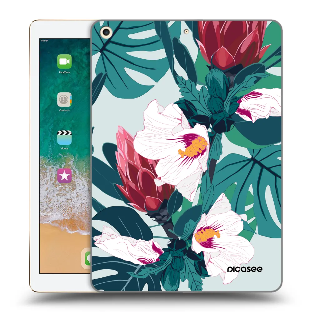 Picasee silikonska prozirna maskica za Apple iPad 9.7" 2017 (5. gen) - Rhododendron