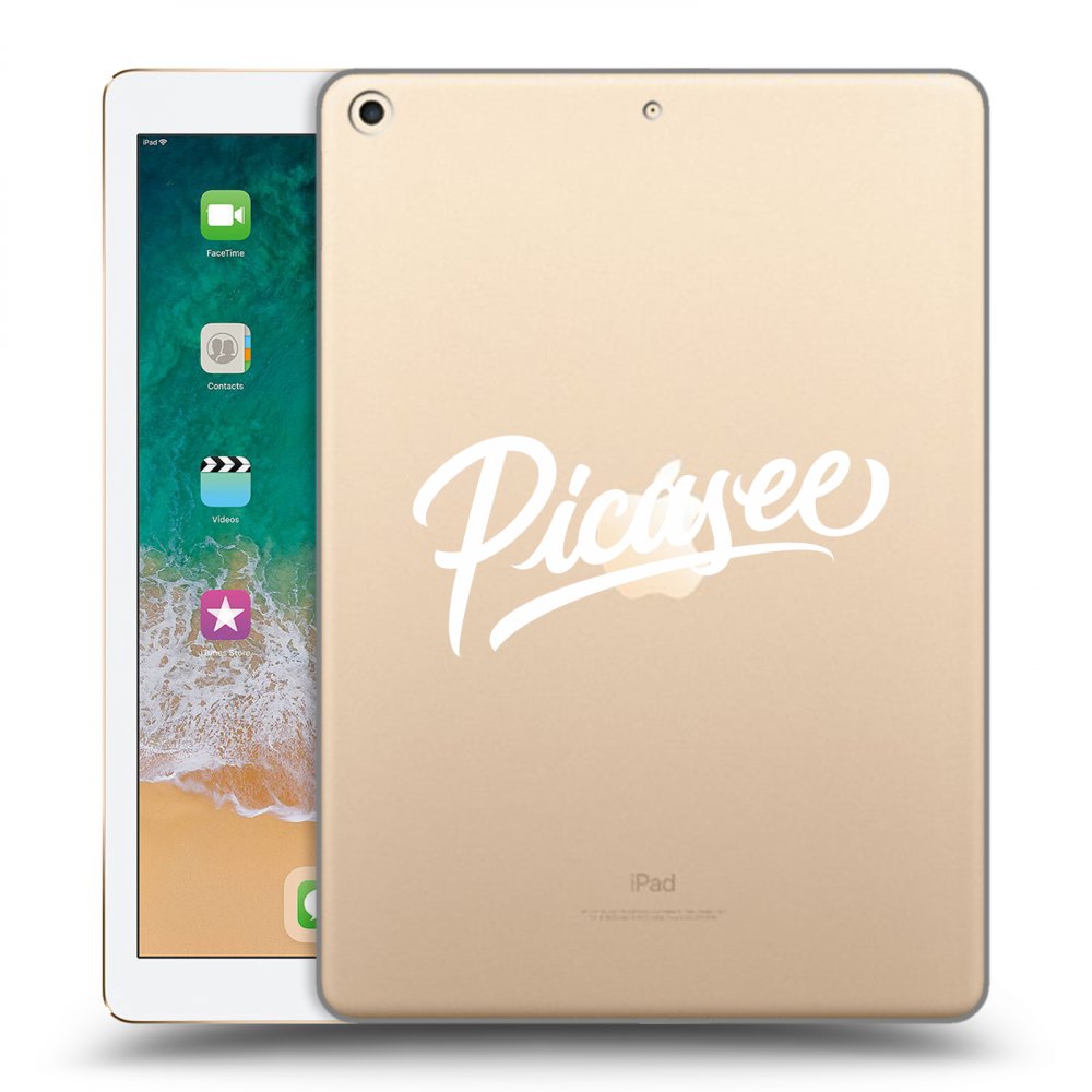 Picasee silikonska prozirna maskica za Apple iPad 9.7" 2017 (5. gen) - Picasee - old logo - white