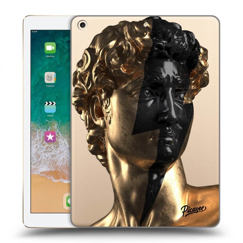 Picasee silikonska prozirna maskica za Apple iPad 9.7" 2017 (5. gen) - Wildfire - Gold