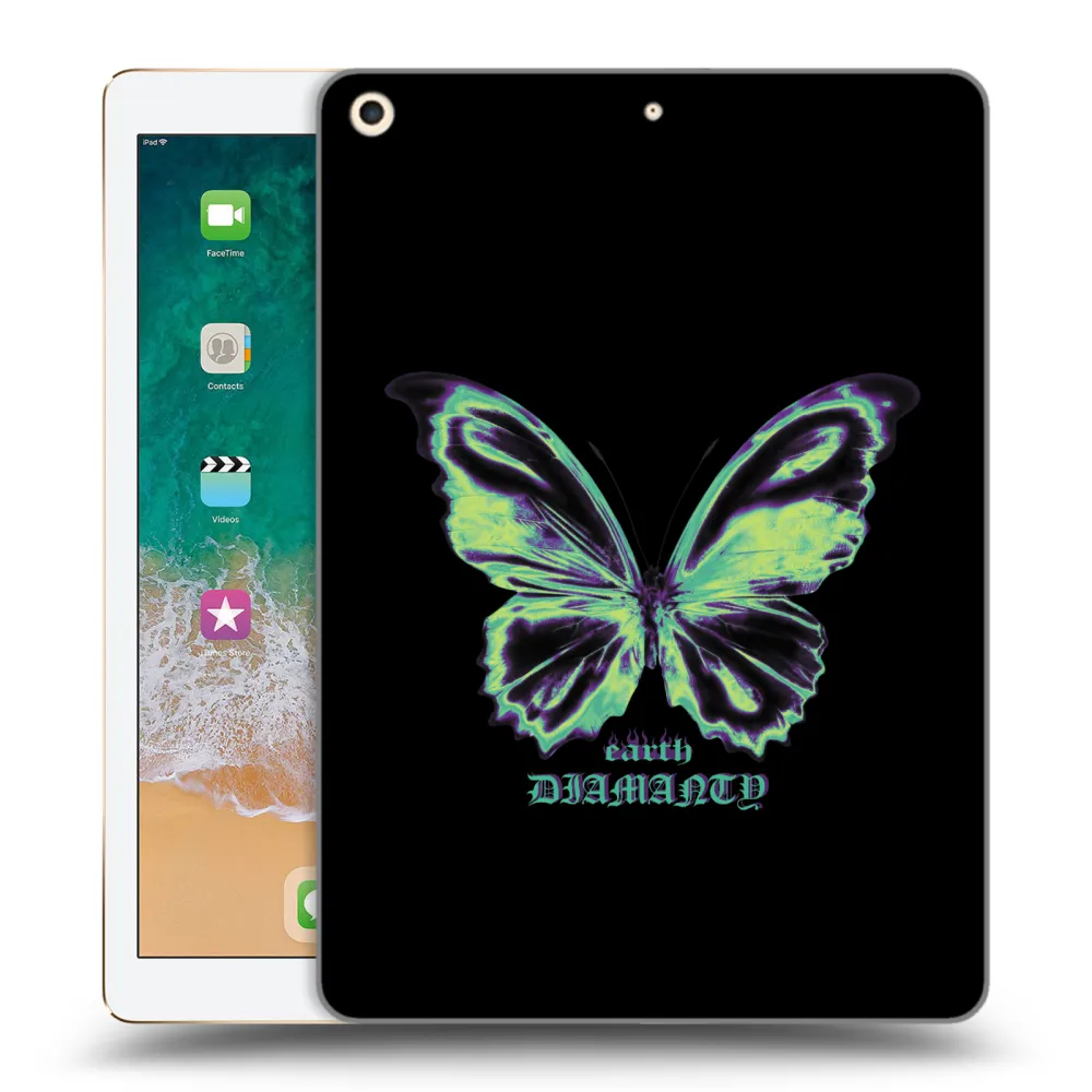 Picasee silikonska prozirna maskica za Apple iPad 9.7" 2017 (5. gen) - Diamanty Blue
