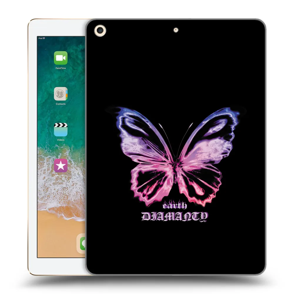 Picasee silikonska prozirna maskica za Apple iPad 9.7" 2017 (5. gen) - Diamanty Purple