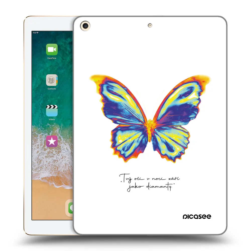 Picasee silikonska prozirna maskica za Apple iPad 9.7" 2017 (5. gen) - Diamanty White