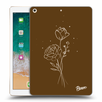 Picasee silikonska prozirna maskica za Apple iPad 9.7" 2017 (5. gen) - Brown flowers