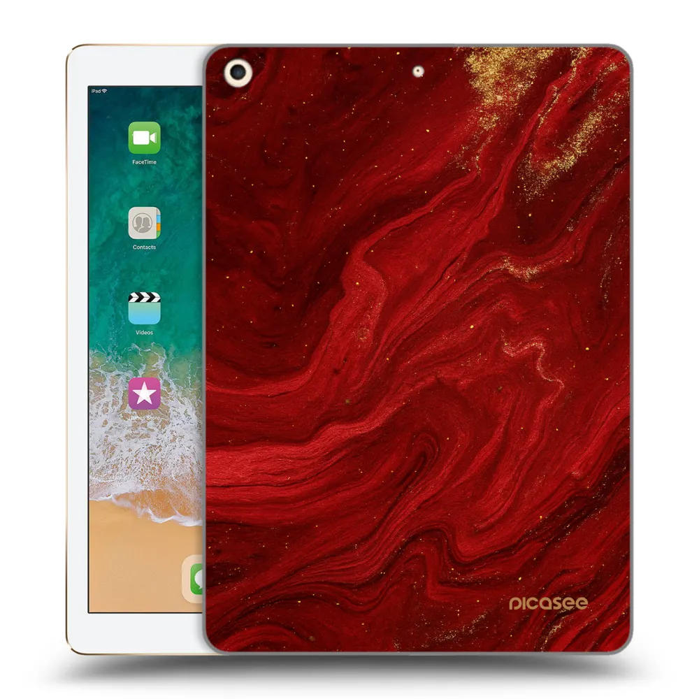 Picasee silikonska prozirna maskica za Apple iPad 9.7" 2017 (5. gen) - Red