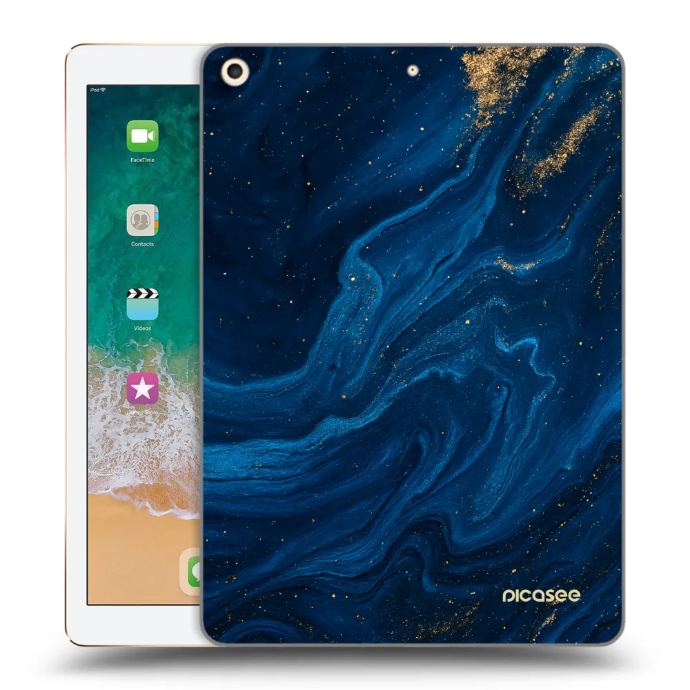 Picasee silikonska prozirna maskica za Apple iPad 9.7" 2017 (5. gen) - Blue