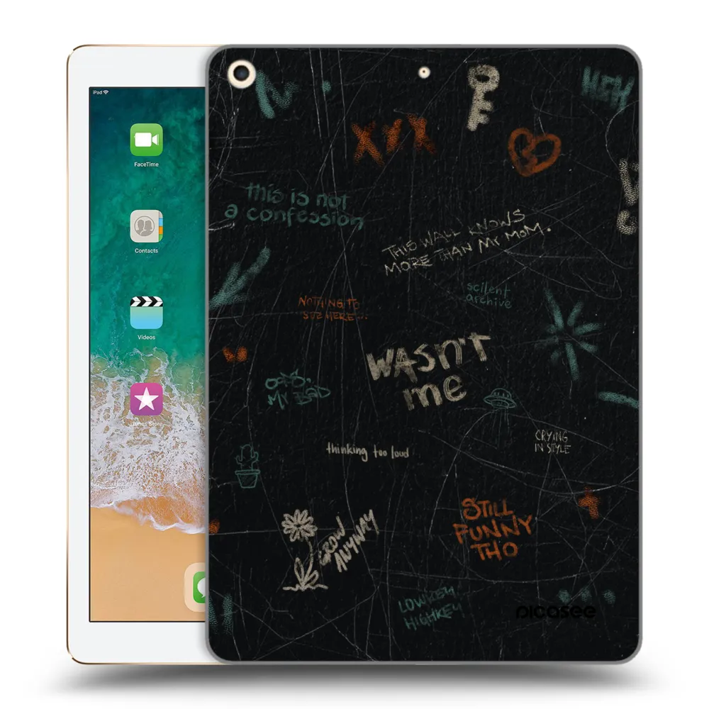 Picasee silikonska prozirna maskica za Apple iPad 9.7" 2017 (5. gen) - CONFESSION