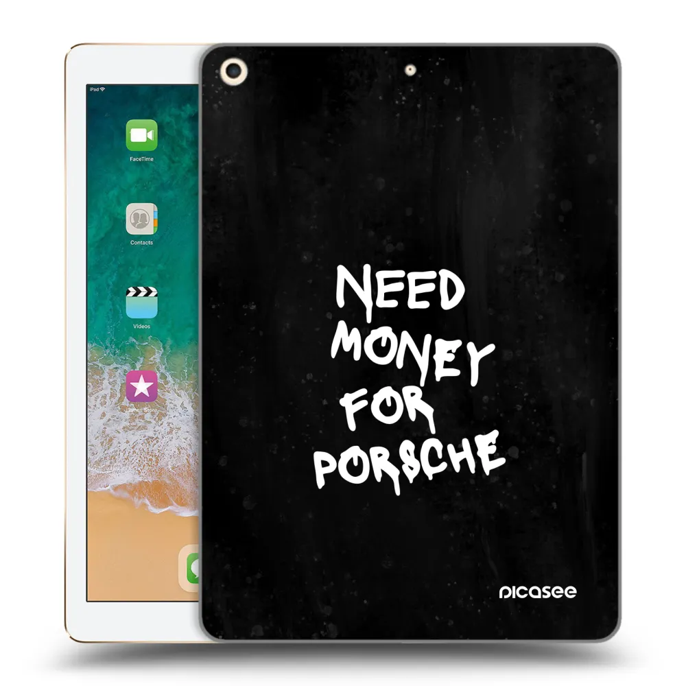 Picasee silikonska prozirna maskica za Apple iPad 9.7" 2017 (5. gen) - Black Dollar