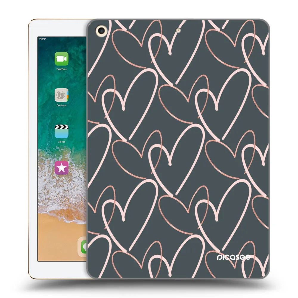 Picasee silikonska prozirna maskica za Apple iPad 9.7" 2017 (5. gen) - Lots of love