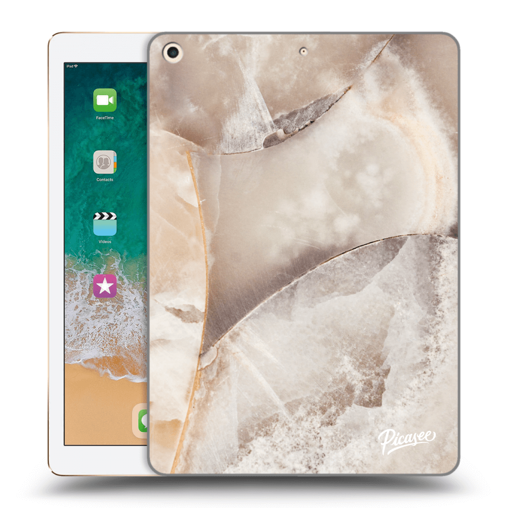 Picasee crna silikonska maskica za Apple iPad 9.7" 2017 (5. gen) - Cream marble