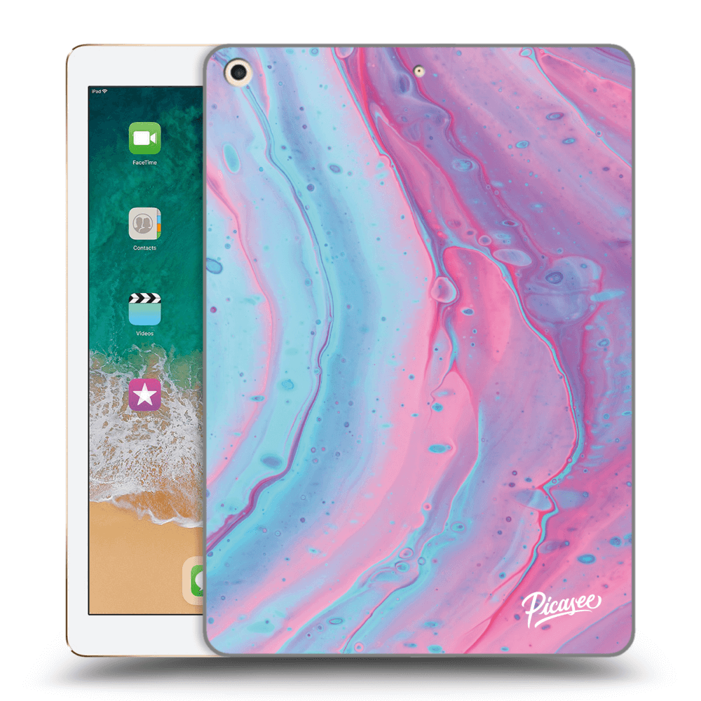 Picasee silikonska prozirna maskica za Apple iPad 9.7" 2017 (5. gen) - Pink liquid