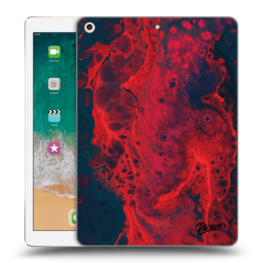 Picasee crna silikonska maskica za Apple iPad 9.7" 2017 (5. gen) - Organic red