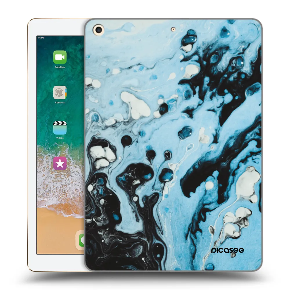 Picasee silikonska prozirna maskica za Apple iPad 9.7" 2017 (5. gen) - Organic blue