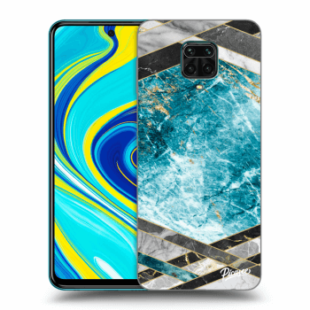 Picasee crna silikonska maskica za Xiaomi Redmi Note 9S - Blue geometry