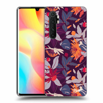 Picasee silikonska prozirna maskica za Xiaomi Mi Note 10 Lite - Purple Leaf