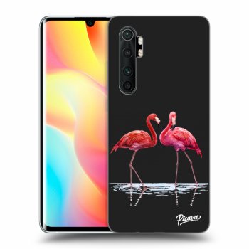 Picasee crna silikonska maskica za Xiaomi Mi Note 10 Lite - Flamingos couple