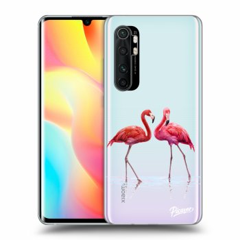 Picasee silikonska prozirna maskica za Xiaomi Mi Note 10 Lite - Flamingos couple