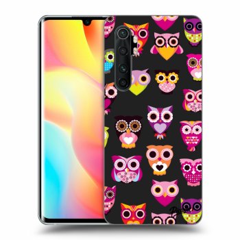 Picasee crna silikonska maskica za Xiaomi Mi Note 10 Lite - Owls
